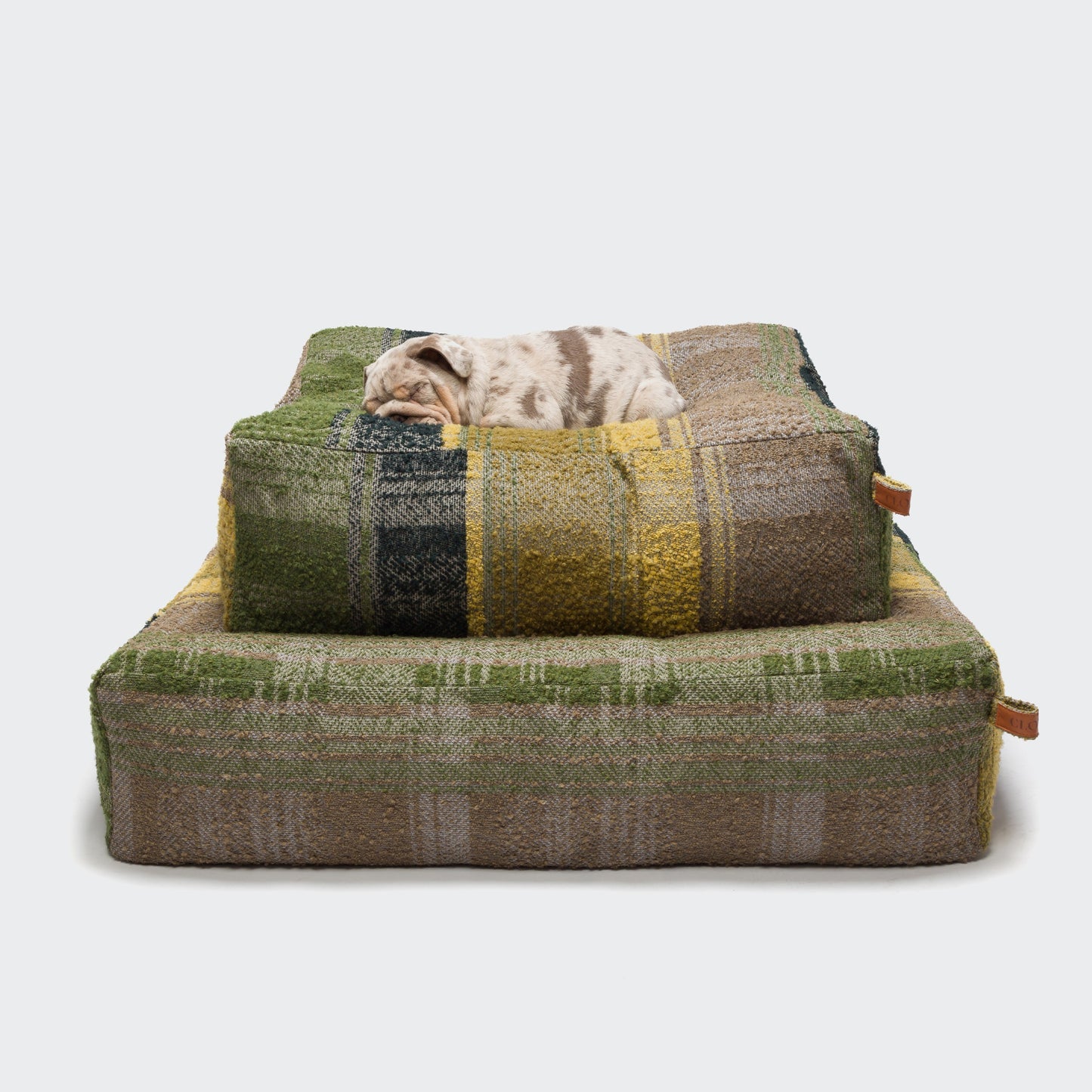 Cube - Tartan Green Dog Bed by Cloud7